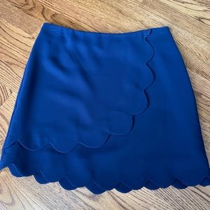 Draper James Scalloped Edge Mini Skirt - navy blue